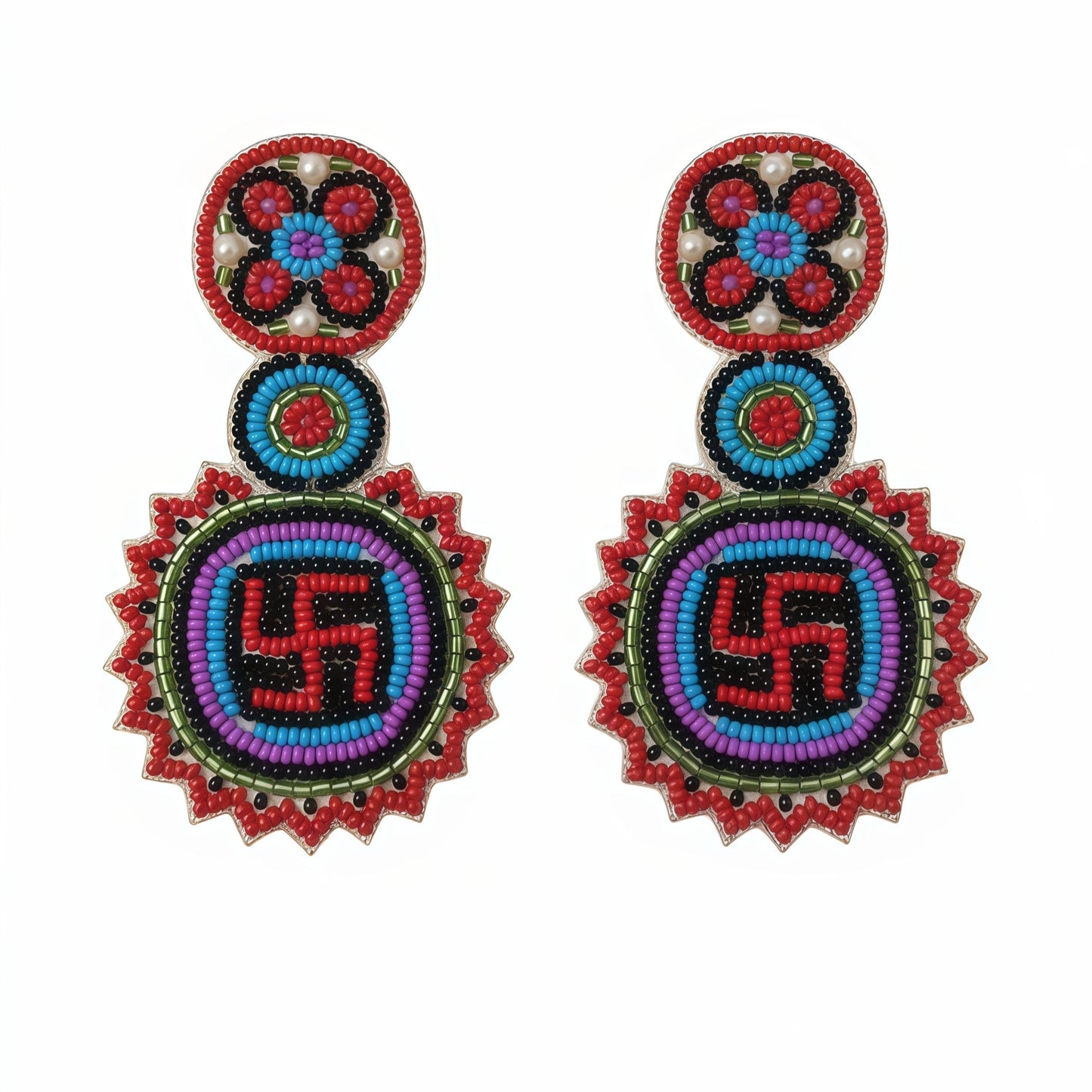 Yellow-&-Pink-Embroidered-Fabric-Earrings-–-Butterfly-Design-|-Festival-Jewelry